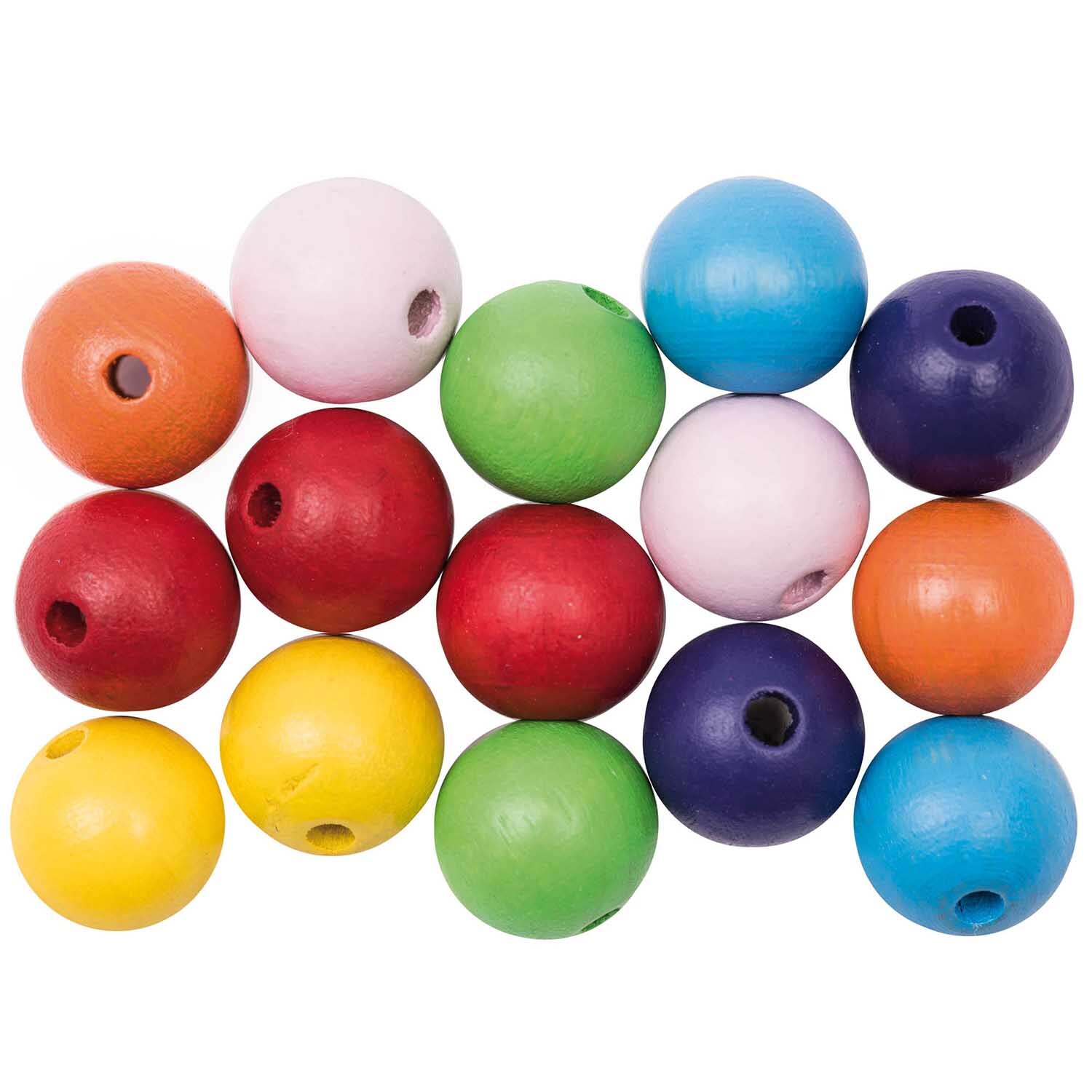 Rico Design Holzkugeln speichelecht 12mm 15 Stück Rainbow*