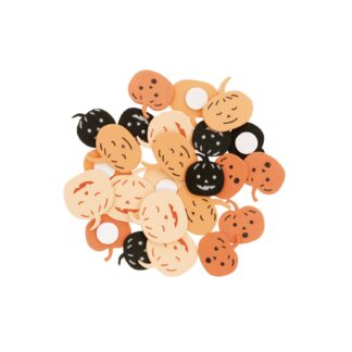 Rico Design Holzsticker Kürbis Mix orange-schwarz 24 Stück*