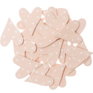 Rico Design Holzstreu Herz 24 Stück Puder-Weiß*