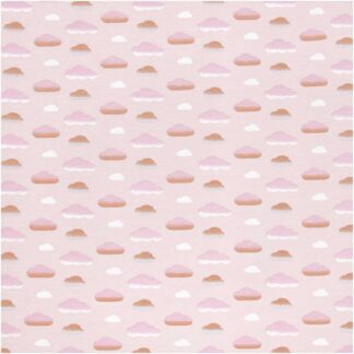 Rico Design Jerseystoff Happy Baby Wolken rosa 145cm*