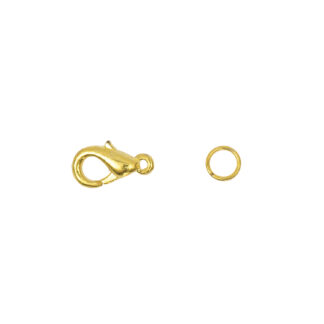 Rico Design Karabiner mit 2 Federringen gold 10mm*