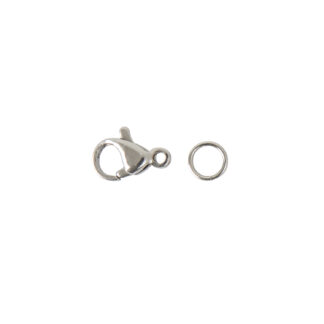 Rico Design Karabiner mit 2 Federringen silber 12mm*