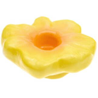 Rico Design Keramik Kerzenhalter gelbe Blüte Ø8,5cm H3cm*