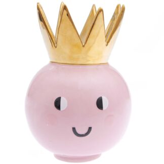 Rico Design Keramik Vase Krone Ø15cm H22,8cm Rosa*