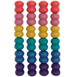 Rico Design Makramee Perlen Holz Regenbogenfarben 17x22mm 24 Stück*