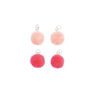 Rico Design Mini-Pompons mit Öse 1,5cm 4 Stück Rosa*