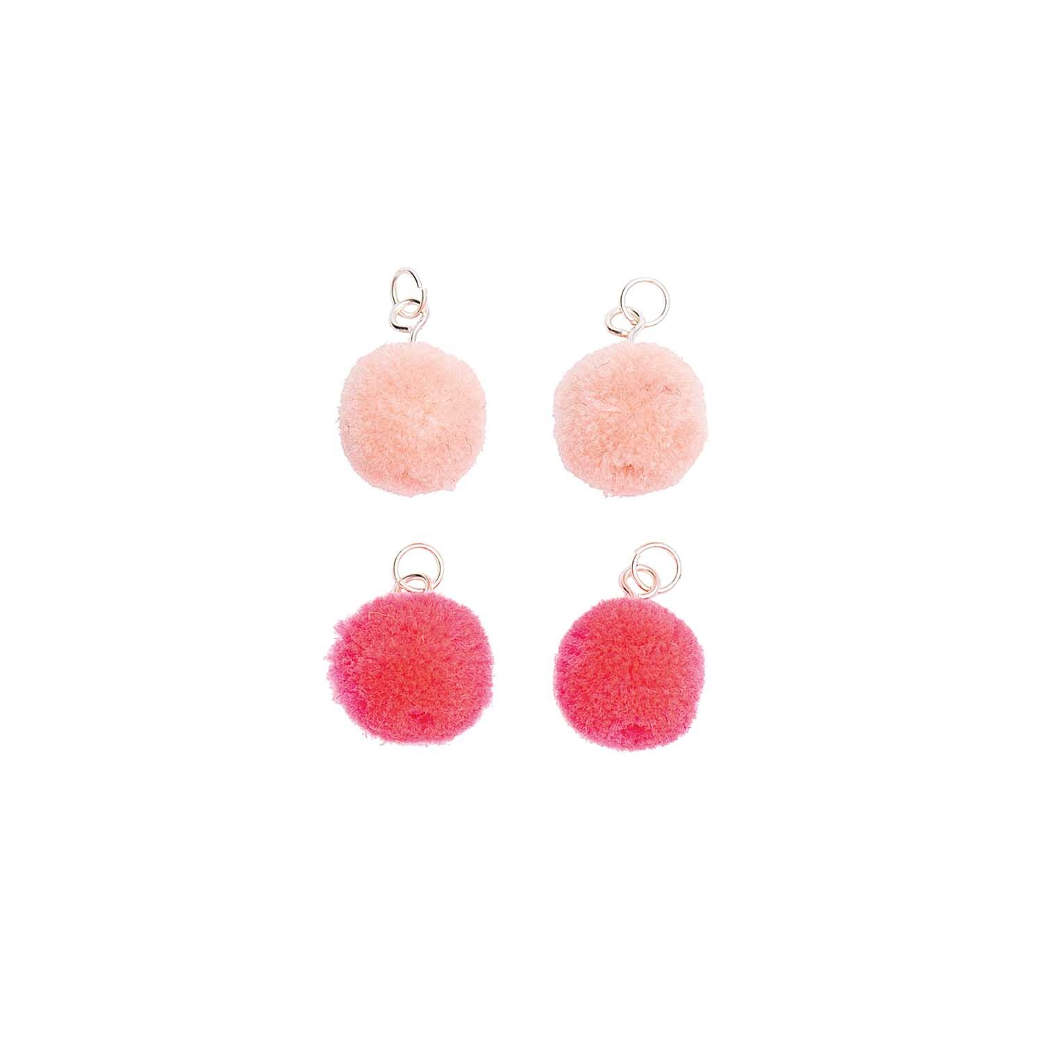 Rico Design Mini-Pompons mit Öse 1,5cm 4 Stück Rosa*