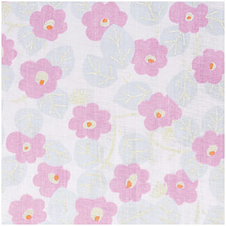 Rico Design Musselin-Druckstoff Aloha Blumen rosa Hot Foil 140cm*