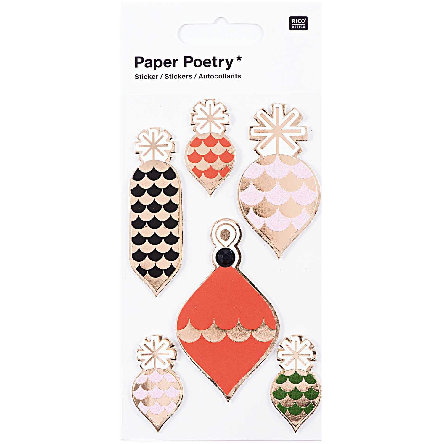 Rico Design Paper Poetry 3D Sticker Baumschmuck Hot Foil*