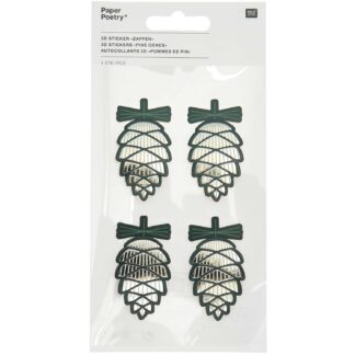 Rico Design Paper Poetry 3D Sticker Zapfen 1 Blatt*