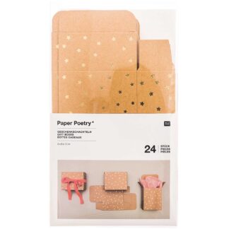 Rico Design Paper Poetry Adventskalender Boxen Set 24teilig Natur/Gold*