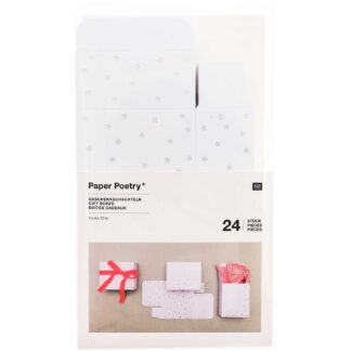 Rico Design Paper Poetry Adventskalender Boxen Set 24teilig Weiß/Irisierend*