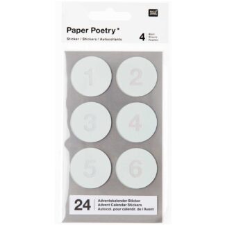 Rico Design Paper Poetry Adventskalender Sticker Zahlen 1-24 Mint*