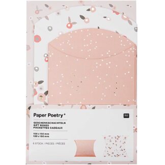 Rico Design Paper Poetry Geschenkschachteln Blumen puder-gold 6 Stück*
