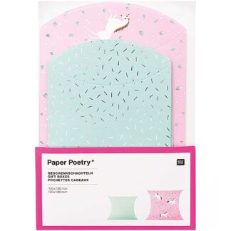 Rico Design Paper Poetry Geschenkschachteln Einhörner 6 Stück*