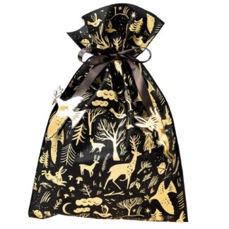 Rico Design Paper Poetry Geschenktüte Nostalgic Christmas Wald schwarz 30x45cm*