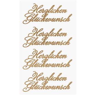 Rico Design Paper Poetry Glittersticker Herzlichen Glückwunsch gold*