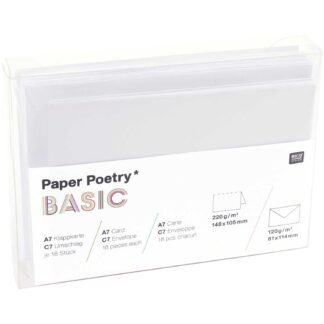Rico Design Paper Poetry Kartenset Basic weiß A7/C7*