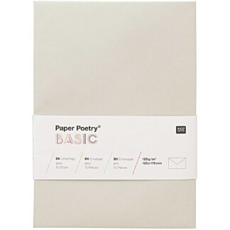 Rico Design Paper Poetry Kuvert Basic B6 10 Stück Grau*