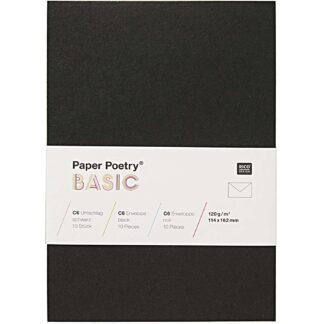 Rico Design Paper Poetry Kuvert Basic C6 10 Stück Schwarz*