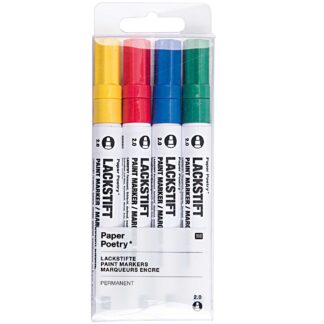 Rico Design Paper Poetry Lackmarkerset mehrfarbig 2,0mm Gelb, Rot, Blau, Grün*