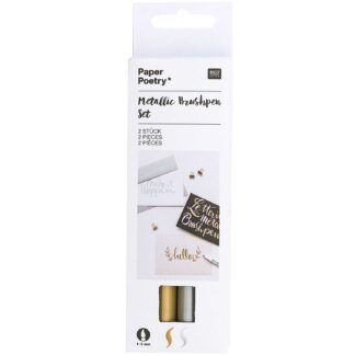 Rico Design Paper Poetry Metallic Brushpens gold-silber 2 Stück Mehrfarbig*