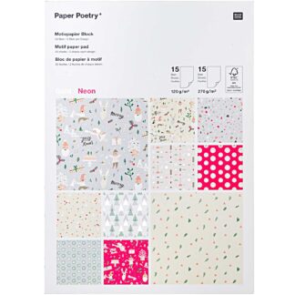 Rico Design Paper Poetry Motivpapierblock Jolly Christmas pastell 30 Blatt*