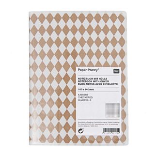 Rico Design Paper Poetry Notizbuch A6 mit Hülle weiße Rauten*