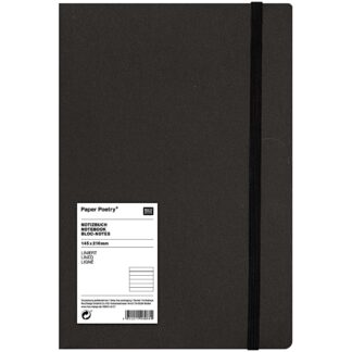 Rico Design Paper Poetry Notizbuch weiß A5 schwarz liniert*