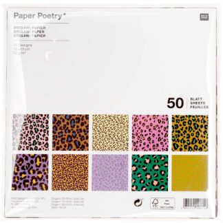 Rico Design Paper Poetry Origami Acid Leo 15x15cm 50 Blatt*