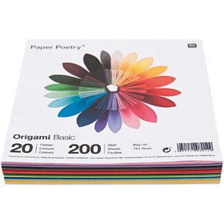 Rico Design Paper Poetry Origami basic 7,5x7,5cm 200 Blatt 20 Farben*