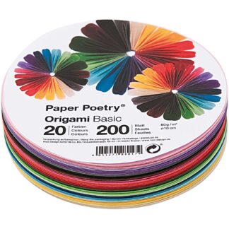 Rico Design Paper Poetry Origami basic rund 15cm 200 Blatt 20 Farben*