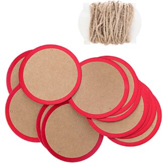 Rico Design Paper Poetry Papieranhänger Kreis mit Hot Foil 6cm 24 Stück Kraftpapier-Rot*