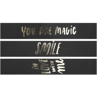 Rico Design Paper Poetry Papierstreifen Smile schwarz 7x42cm 3 Stück*