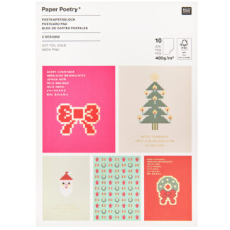 Rico Design Paper Poetry Postkartenblock Schleifen Pixel*