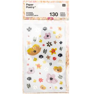 Rico Design Paper Poetry Sticker Crafted Nature Blumen rosa 130 Stück*