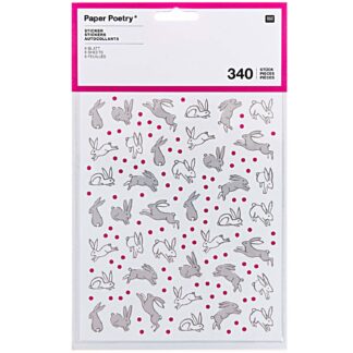 Rico Design Paper Poetry Sticker Hasen 6 Blatt*