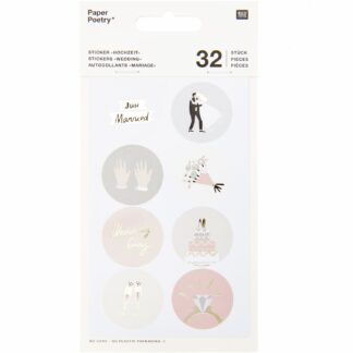 Rico Design Paper Poetry Sticker Hochzeit rund 4 Blatt*