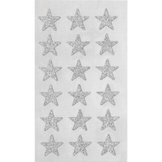 Rico Design Paper Poetry Sticker Sterne Glitter silber 4 Blatt 16mm*