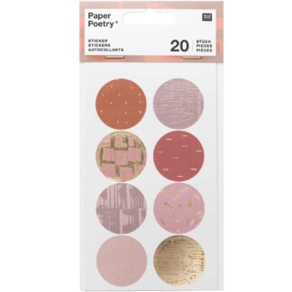Rico Design Paper Poetry Sticker Struktur mauve 4 Blatt*
