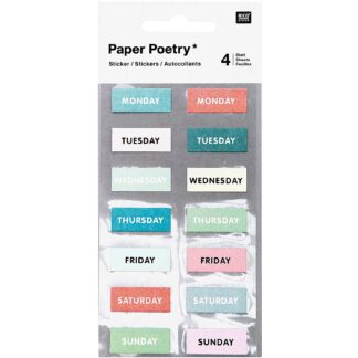 Rico Design Paper Poetry Sticker Wochentage grün 56 Stück*