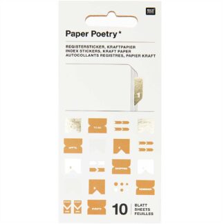 Rico Design Paper Poetry Stickerbuch Register Kraftpapier 10 Blatt*