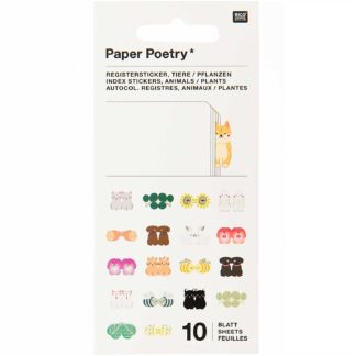 Rico Design Paper Poetry Stickerbuch Register Tiere 10 Blatt*