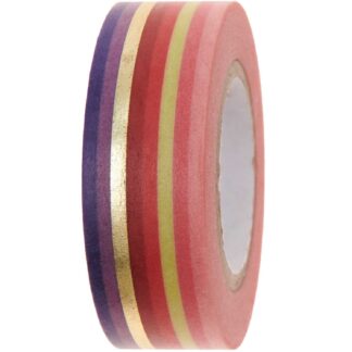 Rico Design Paper Poetry Tape Streifen rot-gold 1,5cm 10m*