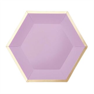Rico Design Pappteller Sechseck flieder-gold 16x13,5cm 10 Stück*