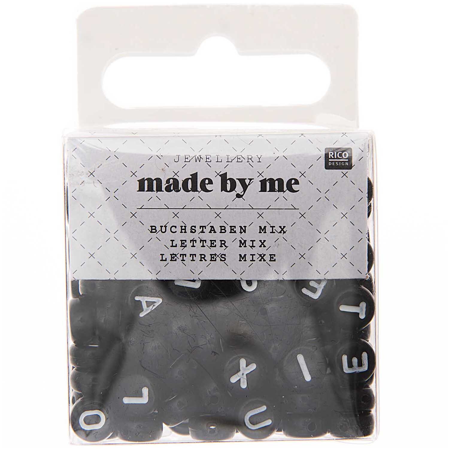 Rico Design Perlen Buchstaben-Mix rund ca. 165 Stück Schwarz*