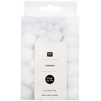 Rico Design Pompons 8mm 20mm ca. 100 Stück Weiß*
