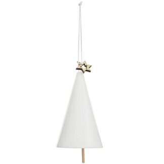 Rico Design Porzellanhänger Glöckchen Weihnachtsbaum weiß 5,5x9cm*