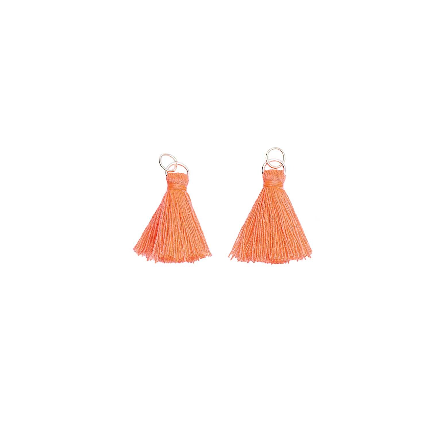 Rico Design Quasten mit Öse 2,2cm 2 Stück Neon-Rot*