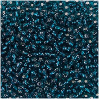 Rico Design Rocailles Perlen 3,1mm 14g Petrol/Silber*